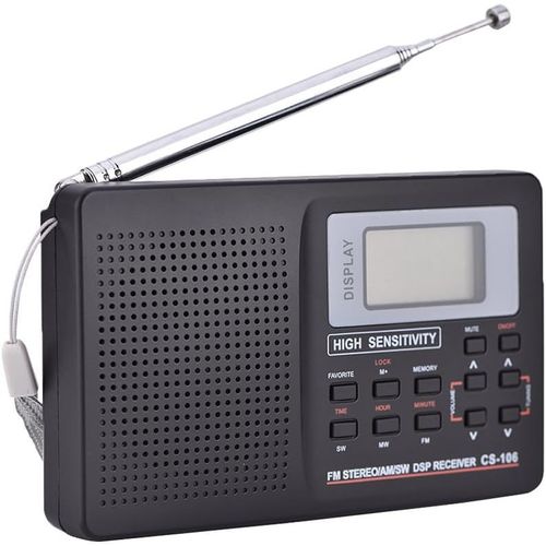 ytseazn-Mini Radio Portable,Universel Am Fm Sw Radio De Poche,9 Khz Mini Récepteur Numérique Avec Antenne Télescopique,Pour Les Voyages Sportifs En Extérieur