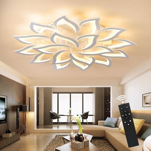 Ytseazn-Moderne Lustre Salon Led Dimmable,Luminaire Plafonnier Avec Télécommande,Changement De Couleur,18 Têtes/Ø 120 Cm