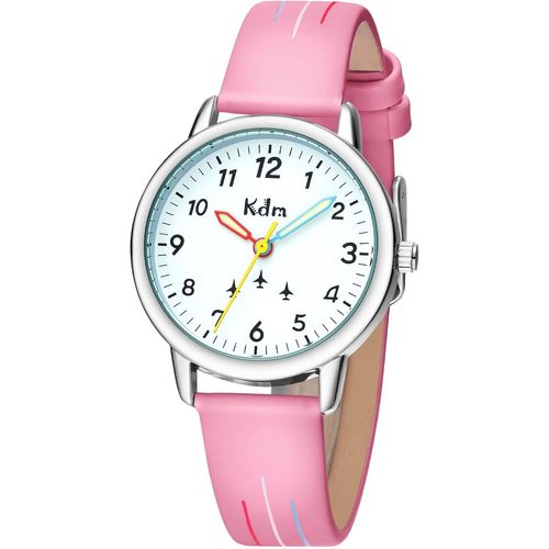 Ytseazn-Montre Enfants Montre Pédagogique Apprentissage Filles Garçon Montres Étanche Analogique Quartz Montre Bracelet Cuir Time Teacher,Cadeaux Pour Enfant 3-12 Ans