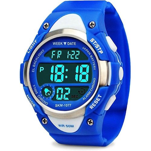 Ytseazn-Montre Digitale Style Sport Pour Enfants,Rétroéclairée Led,Avec Alarme Et Chronomètre,Étanche,Idéale Pour Les Activités De Plein Air,Bleu