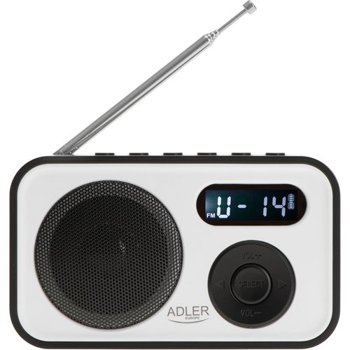 ytseazn-Radio Numérique Am/Fm Portable Ad 1906,Écran Lcd,Contrôle Du Volume,Usb,Antenne Télescopique,Alimentation Par Batterie,Blanc Et Noir