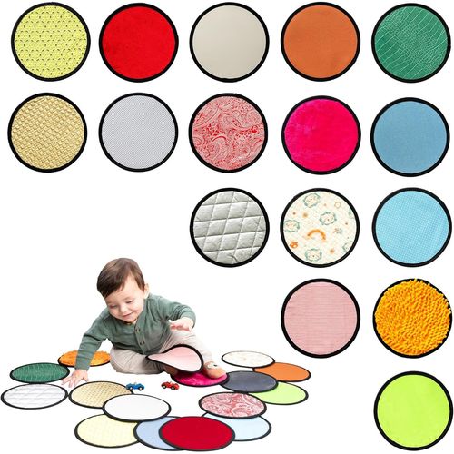 Ytseazn-Tapis Eveil Sensoriel Bébé|16 Dalles Sensorielles|Coussin Sensoriel Bébé|Dalle Sensorielle|Jeux Multisensoriels|Textures Et Couleurs Sensorielles|Jeu Tactile Pour Les Enfants|Sensory Mat