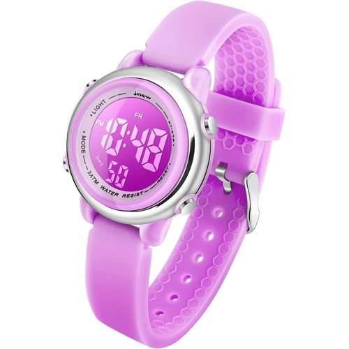 Ytseazn-Montre Enfant Numérique Sport 30m Etanche Multifonction Montre Électronique Enfant 7 Couleur Led Rétro Eclairage Pour 4 Ans À 10 Ans Enfants Fille Garçon
