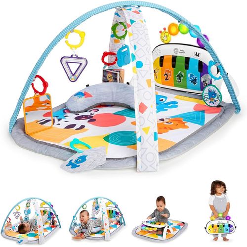 Ytseazn-,Tapis Musical D¿Éveil Pour Bébé 4 En 1 Kickin' Tunes Avec Piano,70+ Sons,25+ Min De Musique Et Lumières,Arche De Jue,7 Jouets D'activité Amovibles,4 Langues,Dès La Naissance