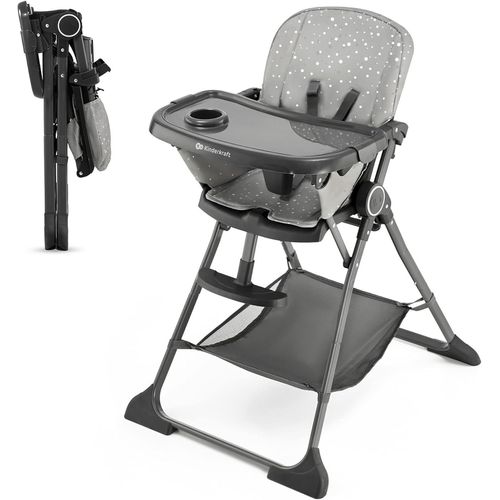 Ytseazn-Foldee Chaise Haute Pour Bébé Ergonomique,Confortable,Inclinable,Pliable,Réglage Du Dossier,Repose-Pieds,Avec Plateau,Pour Tout-Petit,De 6 Mois À 3 Ans,Gris