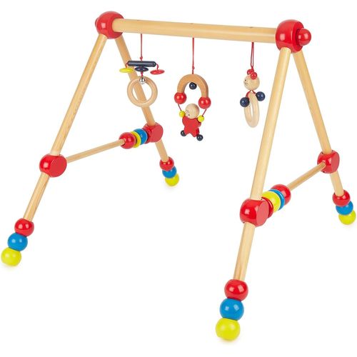 ytseazn-Trapèze-Arche De Jeu Pour Figurines De Bébé,Hochets,Boules Bois Trapèze Mobile En Bois Centre D'Activité Pour Bébé Jouet Pour Bébé Arche Bebe En Bois Arche De Jeux Bébé