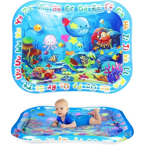 Ytseazn-Tapis Eau Bebe Eveil Xxl 95x76cm-Gonflable Tummy Time Mat Tapis,Tapis Sensoriel Bébé Pour Jouet Et Cadeau Pour Bébé Et Tout-Petit,Adapté Aux Bébés De 3 6 9 12 Mois