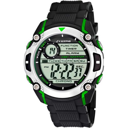 Ytseazn-Watches-K5577/3-Montre Garçons-Quartz-Digitale-Alarme/Chronomètre/Eclairage-Bracelet Caoutchouc Noir