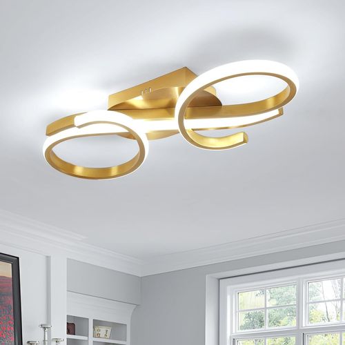 Ytseazn-Plafonnier Led Moderne,36w 4000lm Luminaire Plafonnier Salon Doré,6500k Blanc Froid Lustre Led Plafonnier En Aluminium Pour Salon,Chambre À Coucher,Cuisine