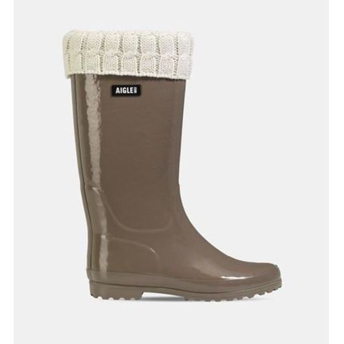 Aigle Bottes De Pluie Eliosa Bord Maille Beige