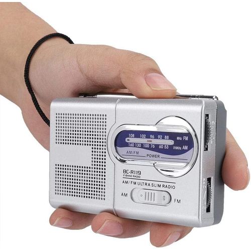 ytseazn-Am/Fm Radio De Poche Multifonction Avec Antenne Escamotable,Son Hd Double Bande Radio Portable Avec Antenne Télescopique,Meilleur,9 * 5.7 * 2.2Cm,Blanc