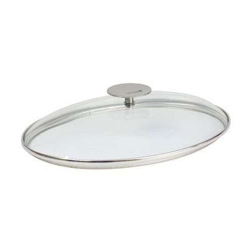 Cristel - Couvercle Ovale En Verre Platine Ã 35 Cm  - Transparent