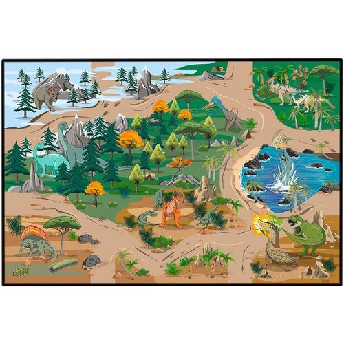 ytseazn-Tapis De Jeu Dinosaures Pour Enfant¿Antidérapant¿Circuit Petites Voitures¿120 X 80 Cm¿801148