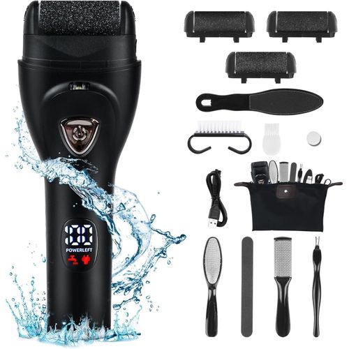 Ytseazn-Rapeuse Electrique Pied,Rechargeable Rapeuse Pieds Electrique Pédicure Avec 3 Rouleaux De Remplacement Lime,Ensemble D'outils De Pédicure Professionnels Avec Sac De Rangement,Pour Peau Morte Rappe 