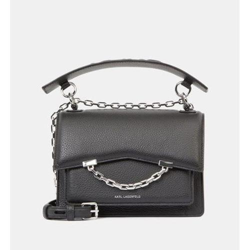 Karl Lagerfeld - Sac besace Seven chaÃ®nette cuir grainÃ©   - Noir