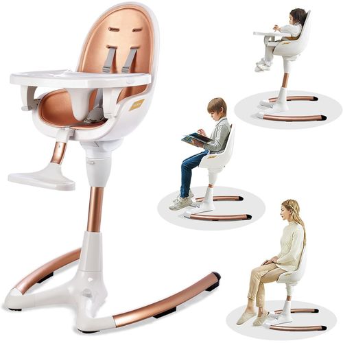 Ytseazn-Chaise Haute Pour Bébé Avec Hauteur Et Angle D'assise Réglables,Chaise De Repas Avec Repose-Pieds,Adaptée Aux Tout-Petits,Enfants Ou Adultes,Plateau Amovible,Style 2024 H9 Blanc(White)