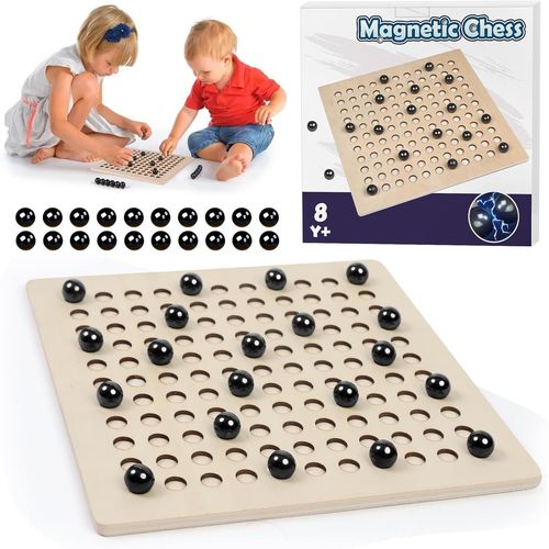 ytseazn-Jouet D'Échecs En Bois Magnétique Jeu De Société Magnetic Chess Game,Jeux Aimant De Table,Jeu De Dames Éducatif,Jouets Montessori Enfants,Jeu De Plateau Portable Pour Famille Réunions Camp