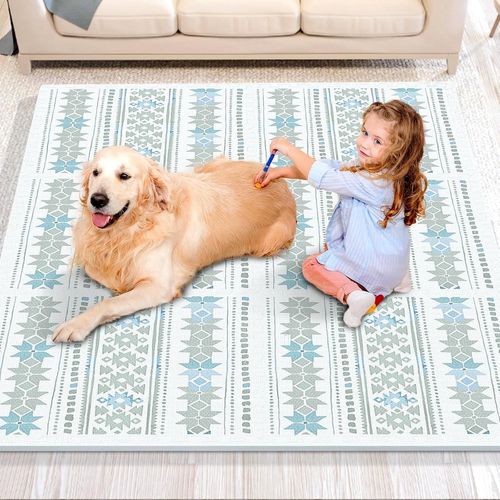 ytseazn-Tapis De Jeu 6Pcs,Dalles En Mousse Eva De 14 Mm D¿Épaisseur,Tapis Puzzle 61 X 61 Cm,Avec Couverture De 2,2 M²,Conception Emboîtable Pour Salle De Jeux,Crèche,Salon,Maison,Gris Clair