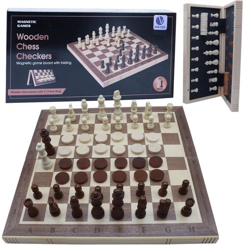 Ytseazn-Jeu D'échecs Magnétique En Bois 39 X 39 Cm,Table Pliante,Jeux De Table D'échecs De Voyage Portables,Ensemble De Table Pour Adultes Et Enfants Avec Pièces Extra Queen
