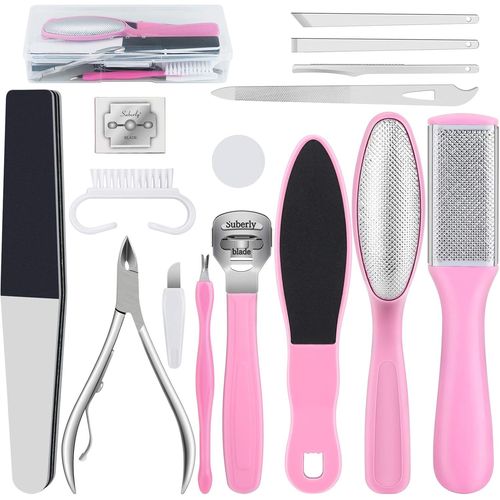 Ytseazn-Kit De Pédicure Professionnels,Lime Pour Pieds Râpe À Pieds Outils De Pédicure En Acier Inoxydable,Pied À Double Face Pour Enlever La Peau Dure Et Morte Et Meilleur Kit De Soins Des Pieds 