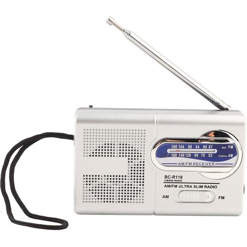 ytseazn-Mini Radio,Mini Émetteur-Récepteur Radio Am/Fm Multifonction Bc-R119 Avec Haut-Parleur Intégré Et Antenne Télescopique