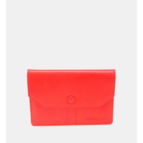 Arthur & Aston - Pochette enveloppe en cuir  - Rouge