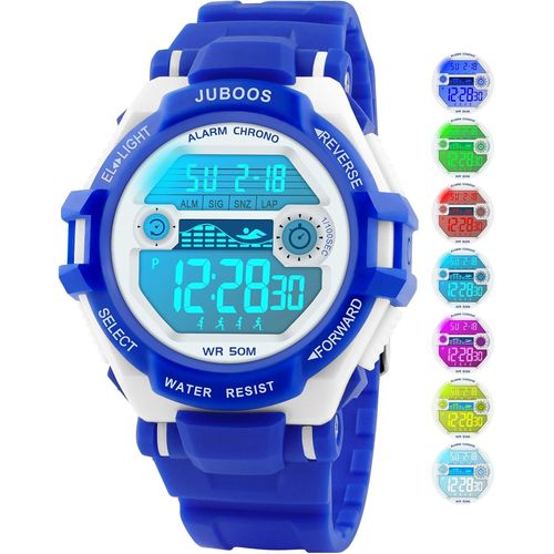 Ytseazn-Montre Enfant Avec Bracelet Imprimé Et 7 Lumières Colorées,Montre Digitale Étanche Pour Enfants Avec Oreilles De Chat Pour Garçons Et Filles De 4 À 12 Ans