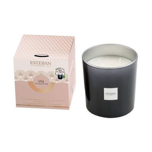 Esteban Paris Parfums - Bougie parfumée rechargeable 450 g - Iris cachemire - Beige