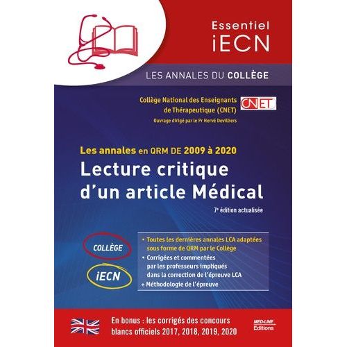 Lecture Critique D'un Article Médical - Les Annales En Qrm De 2009 À 2020