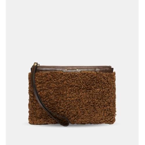 Vanessa Bruno - Pochette zippée en shearling - Marron