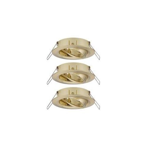 Paulmann - Set De 3 Anneaux De Montage Orientables Choose Laiton Brossã©  - Jaune