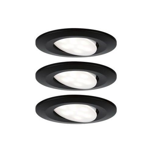 Paulmann - Kit 3 Spots Encastrables Calla Base Orientable Noire Ip65 - Noir