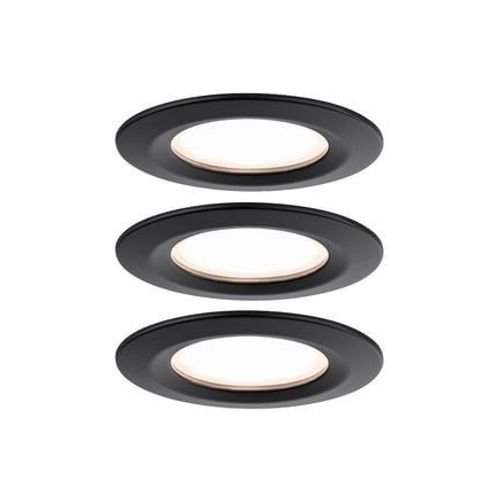 Paulmann - Kit De 3 Spots Nova Plus Slim Coins Ronds Fixes Noir Mat Ã7,8 Cm  - Noir