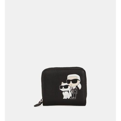 Karl Lagerfeld - Porte-monnaie, porte-cartes Ikonik 2.0 cuir - Noir