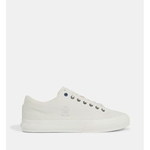 Tommy Hilfiger Tennis Basses En Toile De Coton Beige