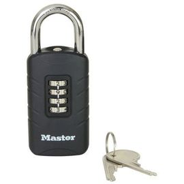 Master Lock - Cadenas Ã  combinaison programmable avec clÃ© largeur 48 mm  - Noir