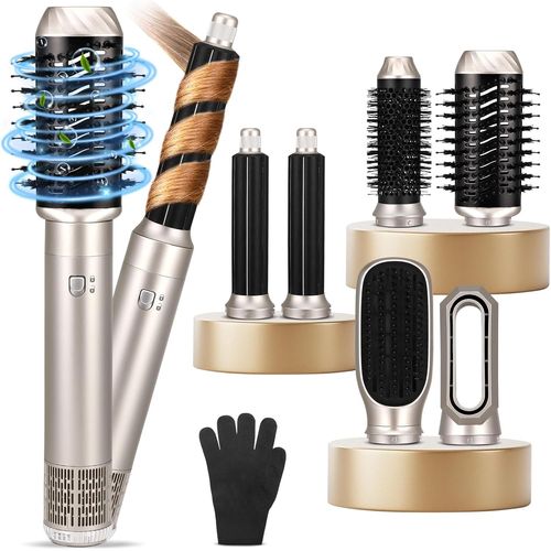 Letnerny-Air Styler 6 En 1 Auto Boucleur A Air, 1000w Magic Styler Avec Seche Cheveux, Soufflante, Brushing Soufflante, Soufflante Lissante, Boucler Les Cheveux, Sécher