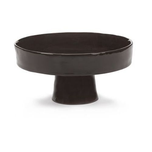 Serax - Plat Creux Sur Pied Taille L La Mère En Grès Ebony Ø25 Cm - Marron
