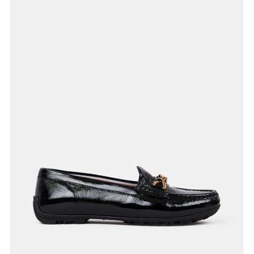 Geox Mocassins Kosmopolis Cuir Vernis Noir