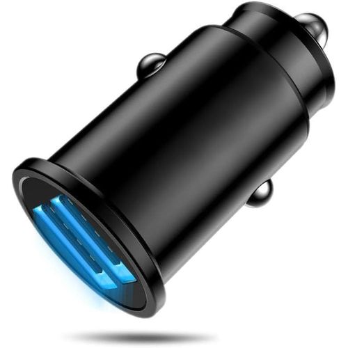 Letnerny-Chargeur Voiture 2.0 Mini Chargeur 2 Ports Usb - Compact Taille 5v/2.4a/24w ¿ Compatible Avec Iphone 16/15/14/13, Ipad, Samsung S25/S24/S23/S22/Note/Plus, Xiaomi, Huawei, Oppo Etc. - Noir