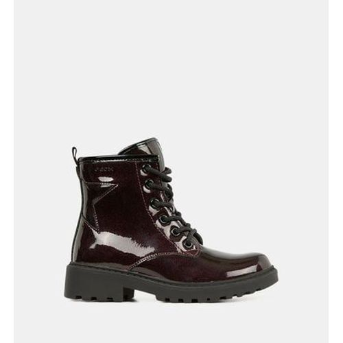 Geox Bottines Caseytoile Effet Vernis Rouge