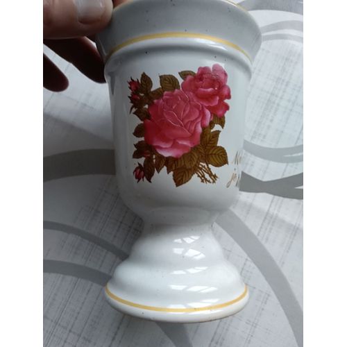 Coupe vase porcelaine vintage maman je t'aime