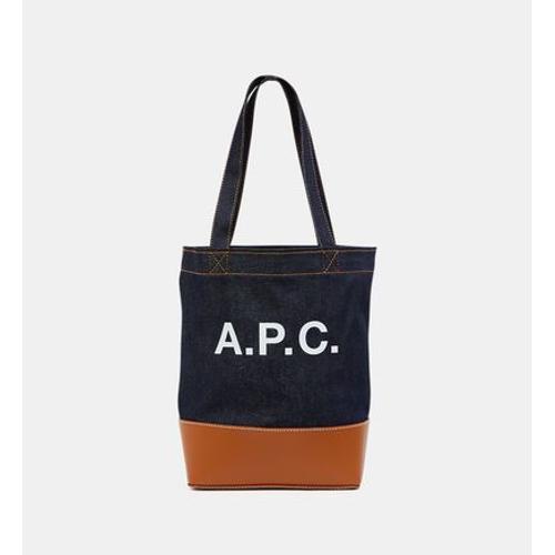 A.P.C. - Sac seau Axel denim et cuir - Bleu