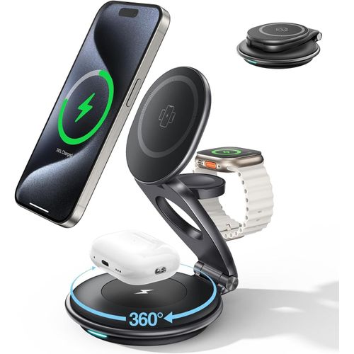 Chenquansarl-Mag-Safe Chargeur Induction 3 En 1 For Iphone 16 15 14 13 12 Pro/ /Plus, Apple Watch 9 8 Se 7 6 5 4 3 2, Airpods 2/3/Pro,Station De Charge,Chargeur Sans Fil Rapide(Chargeur 30w Inclus)