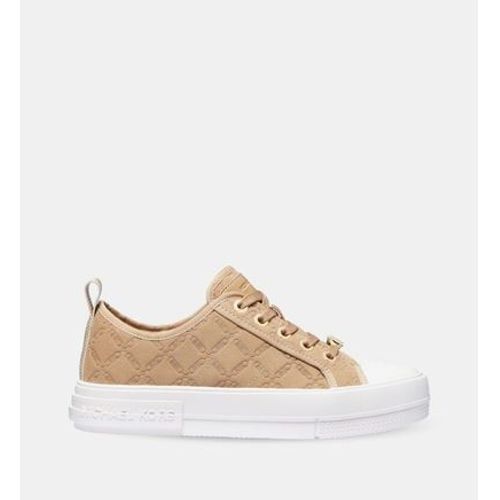 Michael Michael Kors Baskets Basses Evy En Toile Monogrammã©e Beige