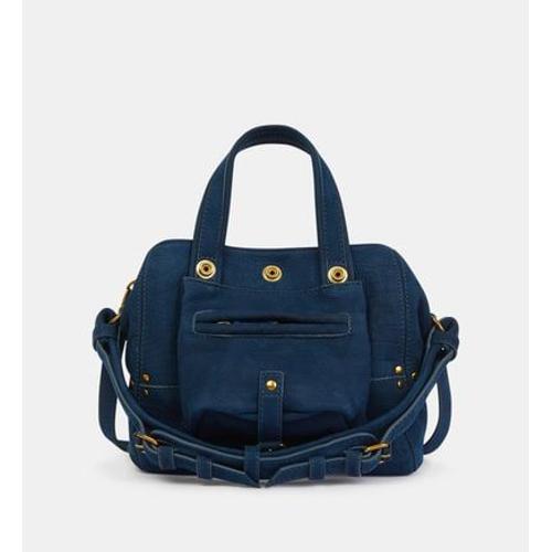 Jérôme Dreyfuss - Sac cabas Billy Nano cuir velours - Bleu