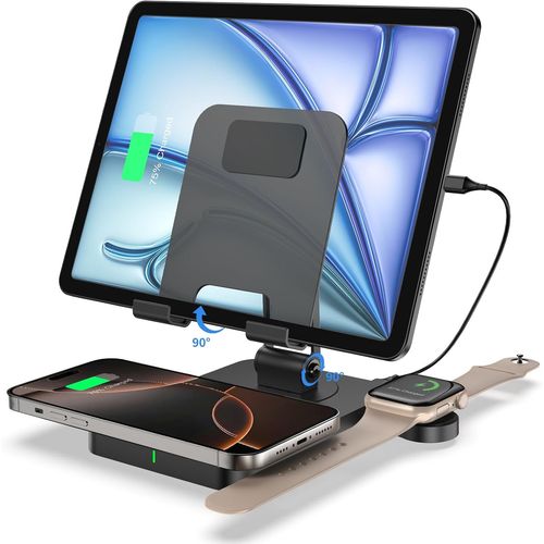 Chenquansarl-Chargeur Sans Fil Pour Apple, Station De Recharge Sans Fil Pour Iphone 16/15/14/13/12/11, Chargeur Pour Apple Watch 10/9/8/7/6/Se/5/4/3, Chargeur Pour Air Pods 4, Support Pour Ipad Pro/M