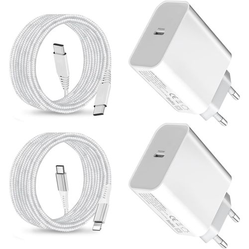 Chenquansarl-25w Chargeur Et Cable Pour Ipad Pro 13, 12.9, 11 2024 2023 2022 2021 2020 2019 M4 M2 M1, Ipad Air 5 4, Mini 6/Iphone 16e 16 15 14 13 12 11/Apple I-Pad Air 2 3 4 5/Mini 3 4 5 6/Ipad 8eme