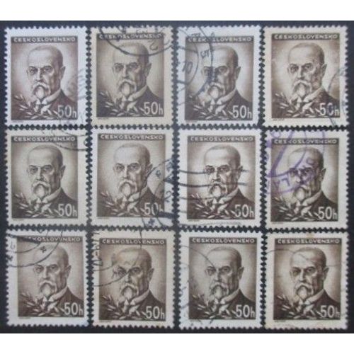 Tchecoslovaquie N°404 X 12 Oblitéré