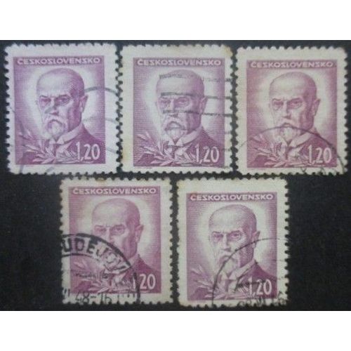 Tchecoslovaquie N°408 X 5 Oblitéré